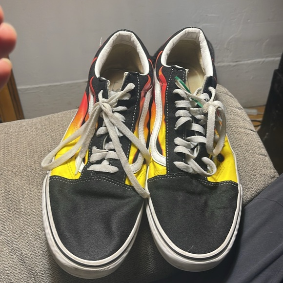 Vans UA old Skool Black and Red Flame Sneakers - Picture 7 of 8